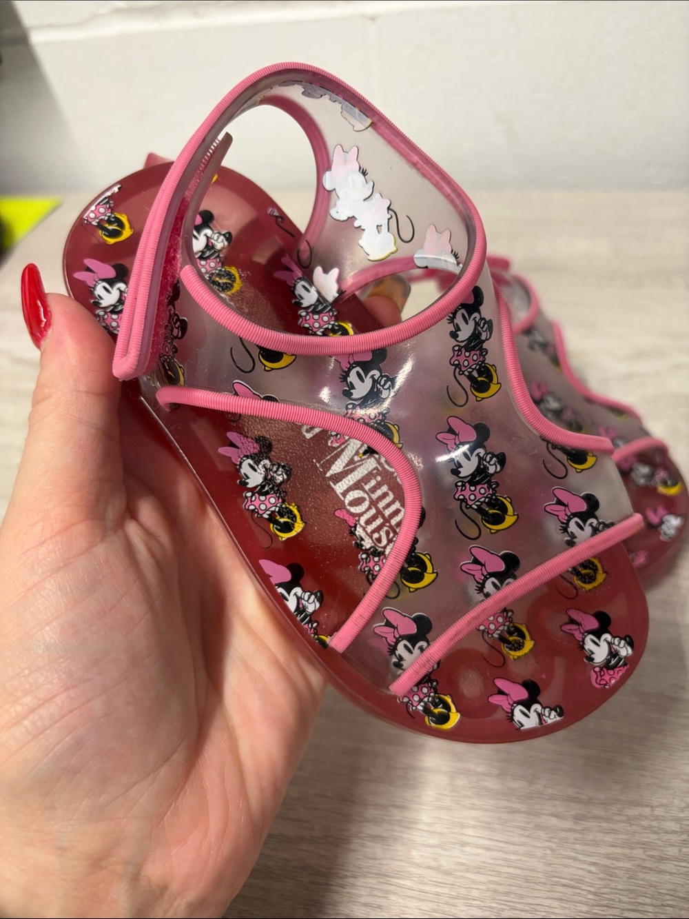 Disney Pink Minnie Mouse Clear Jelly Sandals for Kids girls Sz 11 mini Melissa